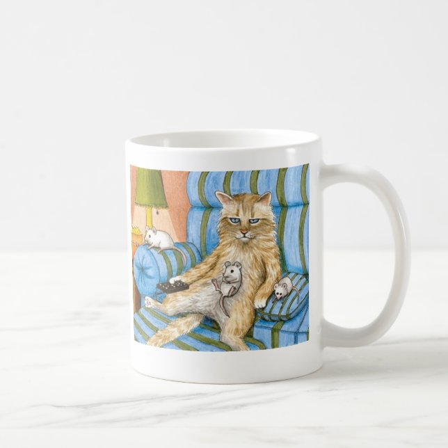 Funny Cat auf dem Sofa Cat 361 Tasse (Rechts)