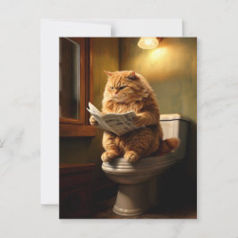 Funny Cat auf der Toilette | Quirky Bathroom Spaß Postkarte