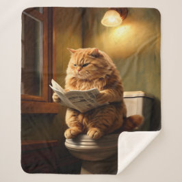 Funny Cat auf der Toilette | Quirky Bathroom Spaß Sherpadecke