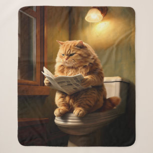 Funny Cat auf der Toilette Quirky Bathroom Spaß Sherpadecke