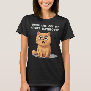 Funny Cat Ausdruck mit White Lie Ideen überzeugen T-Shirt