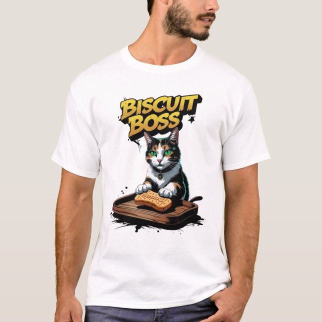 Funny Cat Bakery Biscuit Boss T-Shirt (Vorderseite)