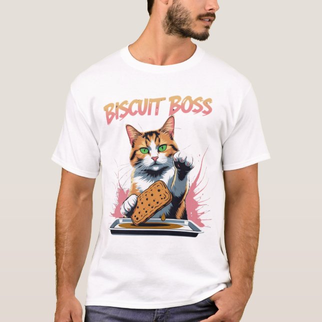 Funny Cat Bakery Biscuit Boss T-Shirt (Vorderseite)