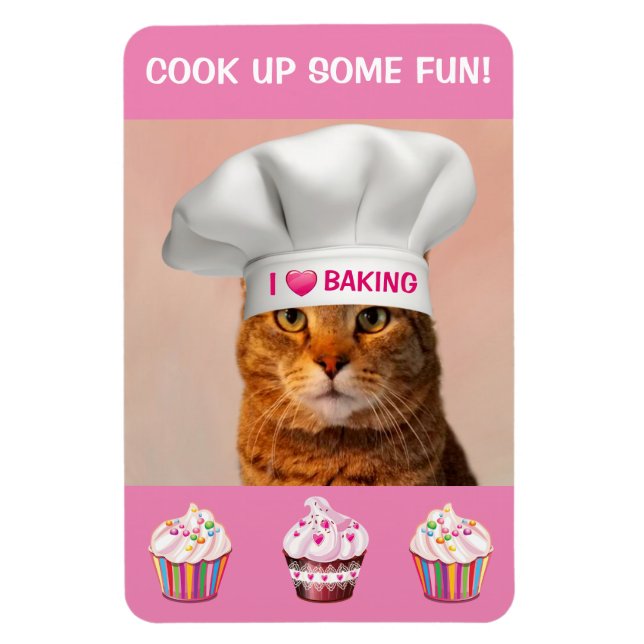 Funny Cat Baking Magnet (Vertikal)