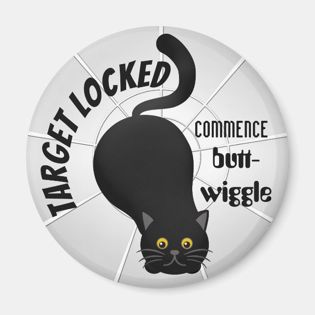 Funny Cat bereit zum Pointieren Magnet (Vorne)