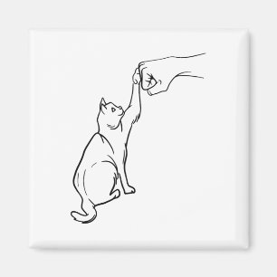Funny Cat Best Friend Fist Bump Chat Lover Magnet