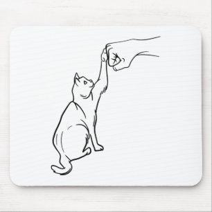 Funny Cat Best Friend Fist Bump Chat Lover Mousepad