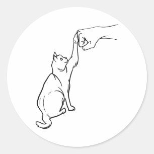 Funny Cat Best Friend Fist Bump Chat Lover Runder Aufkleber
