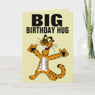 FUNNY CAT BIG HUG BIRTHDAY GREETING CARDS KARTE