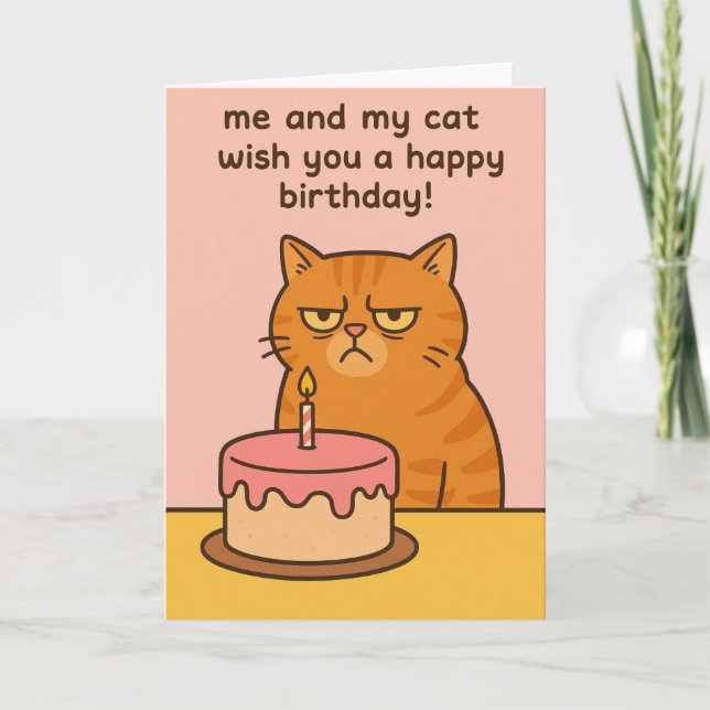 Funny cat birthday card  karte (Vorderseite)