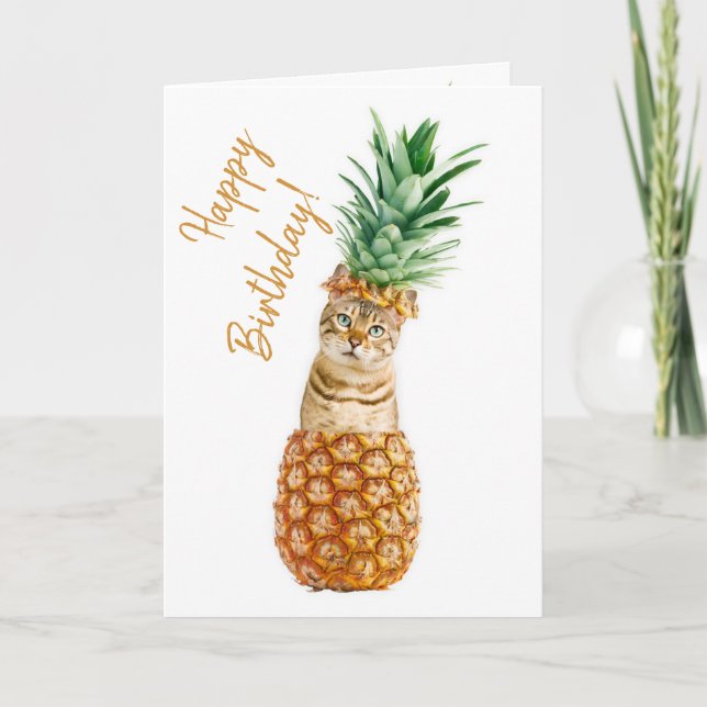 Funny Cat Birthday Card Karte (Vorderseite)
