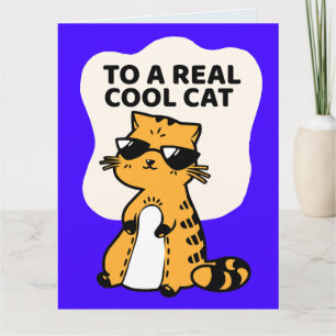 FUNNY CAT BIRTHDAY CAT COOL Carte de voeux