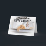 Funny Cat Birthday Greeting Card  Karte<br><div class="desc">Funny fluffy Cat Birthday greeting Card for the cat lovers in your life. This cute greeting card is a perfekt way to wish Happy Birthday to a friend,  co-worker,  family member or a special someone.</div>