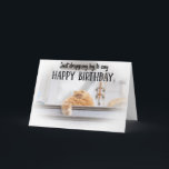 Funny Cat Birthday Grußkarte Karte<br><div class="desc">Funny fluffy Cat Birthday greeting Card for the cat lovers in your life. This cute greeting card is a perfekt way to wish Happy Birthday to a friend,  co-worker,  family member or a special someone.</div>