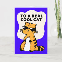 FUNNY CAT BIRTHDAY SUNGLASSEN GINGER Grußkarte