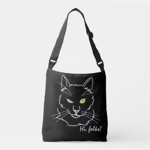 Funny Cat Black Tragetaschen Mit Langen Trägern