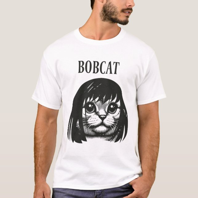 Funny Cat Bob Frisur Bobcat Humous Cats Cat L T-Shirt (Vorderseite)