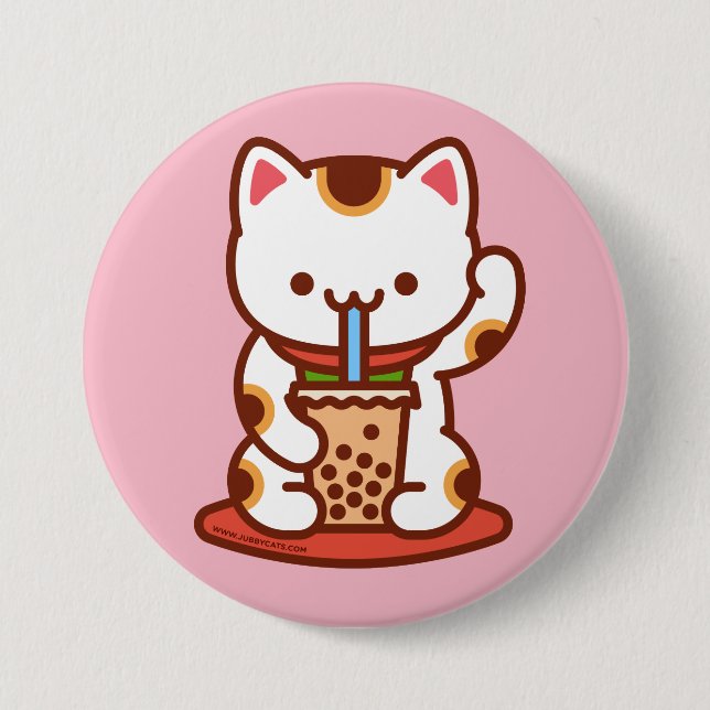 Funny Cat - Button - MANEKI-NEKO BOBA KIT-TEA (Vorderseite)