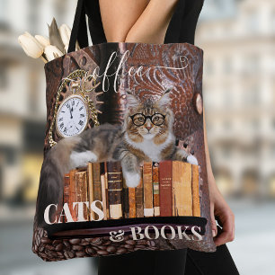 Funny Cat Café et Sac fourre-tout de livres