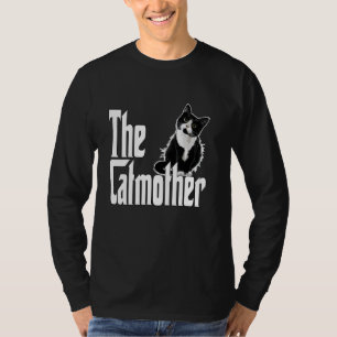 Funny Cat Catmother Black and White Cat Mother Kit T-Shirt