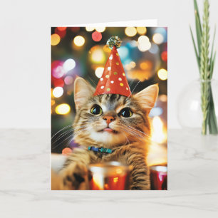 Funny Cat Celebration Feiertagskarte
