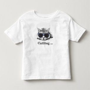 Funny Cat Chilling mit Niedlicher Sonnenbrille Kleinkind T-shirt