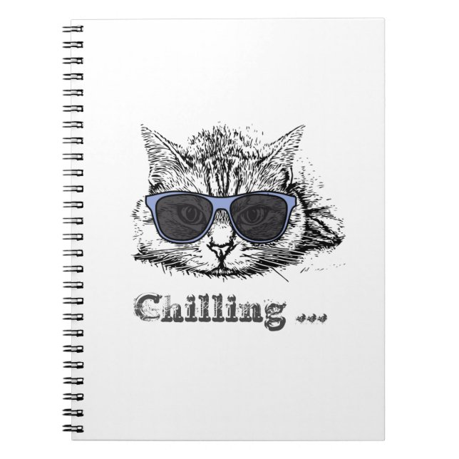 Funny Cat Chilling mit Niedlicher Sonnenbrille Notizblock (Vorderseite)