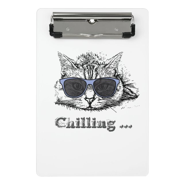 Funny Cat Chilling With Cute Sunglasses           Mini Klemmbrett (Vorderseite)