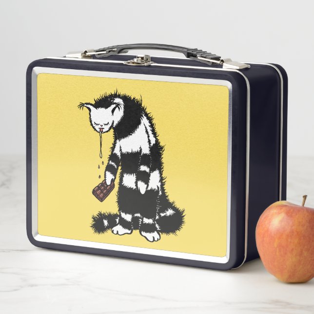 Funny Cat Chocolate Lover Metall Brotdose (Beispiel)