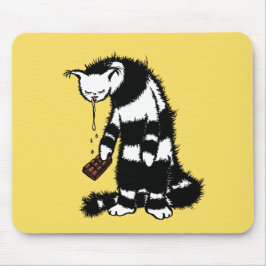 Funny Cat Chocolate Lover - Tinte Gezeichnet Drool Mousepad