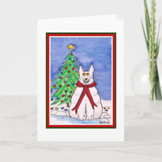 Funny Cat Christmas Card Feiertagskarte