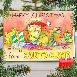 Funny Cat Christmas Grußkarte Karte