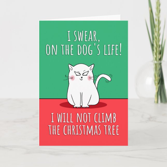 Funny Cat Christmas Karte (Vorderseite)