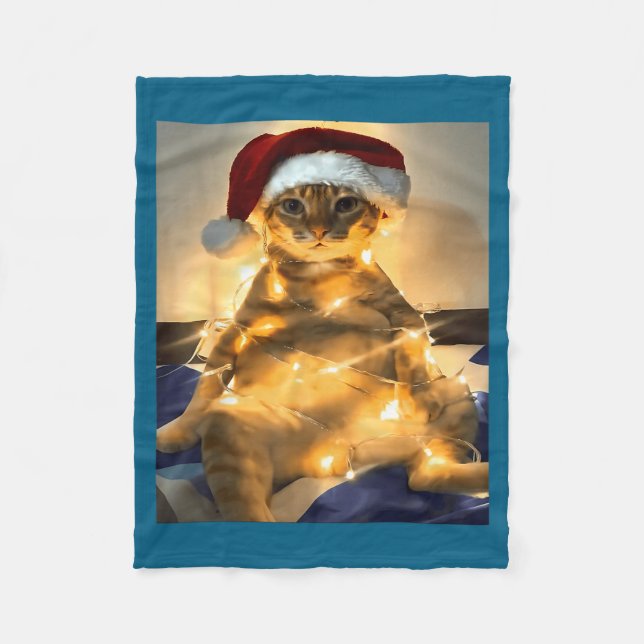 Funny Cat Christmas Meme Shirt Cute Holiday Meme C Fleecedecke (Vorderseite)