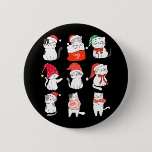 Funny Cat Christmas Niedlich Kitten für wen Lieben Button