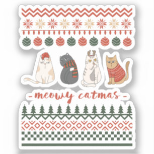 Funny Cat Christmas Pub - Katze Weihnachten Aufkleber