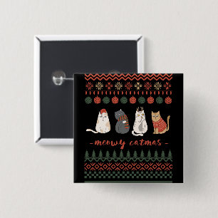 Funny Cat Christmas Pub - Katze Weihnachten Button