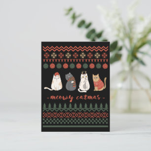 Funny Cat Christmas Pub - Katze Weihnachten Postkarte