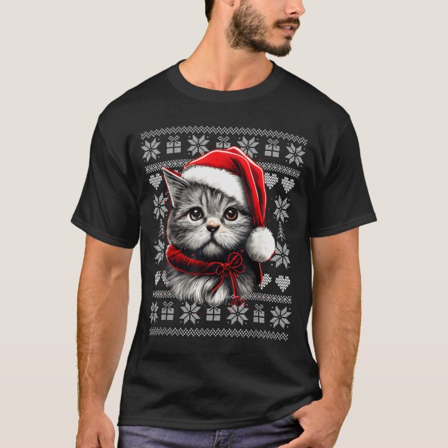 Funny Cat Christmas Shirts Men Women Cats Lover Ug (Vorderseite)