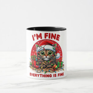 Funny Cat Christmas Tasse
