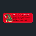 "Funny Cat Christmas Tree Rote Rücksendeadresse<br><div class="desc">Erstellen Sie Cat Style Ferien-Mailing-Spaß mit diesem unglaublich witzig personalisierten Katz-und Weihnachtsbaum Unheil Ferien Rückadresse-Label. Mit einer frechen Katz- und Weihnachtsbaumillustrierung,  eine bearbeitbare Saison grüßen und willkommen auf der unanständigen Liste. Passen Sie diese lustige und festliche Rücksendeadresse mit Ihren Frohen Festtagen und Rücksendeadresse an.</div>