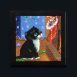 Funny Cat Christmas Tuxedo Kitten Maus Geschenkbox<br><div class="desc">Original-Kunstwerk von Lisa Adams. Ihre Arbeiten sind auf Ebay,  Etsy und Zazzle unter dem Namen Creationarts zu finden.</div>