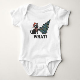 Funny Cat Christmas White Baby Jersey Bodysuit Strampler