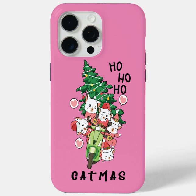 Funny Cat Claus Merry Catmas Case-Mate iPhone Hülle (Rückseite)