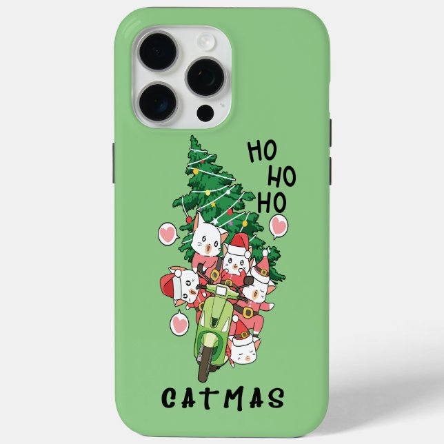 Funny Cat Claus Merry Catmas Case-Mate iPhone Hülle (Rückseite)