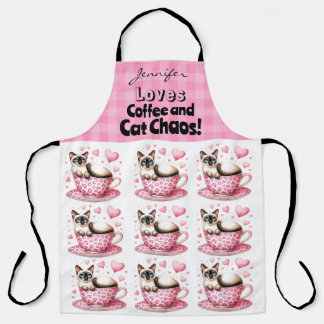 Funny Cat Coffee All-Over Print Schürze