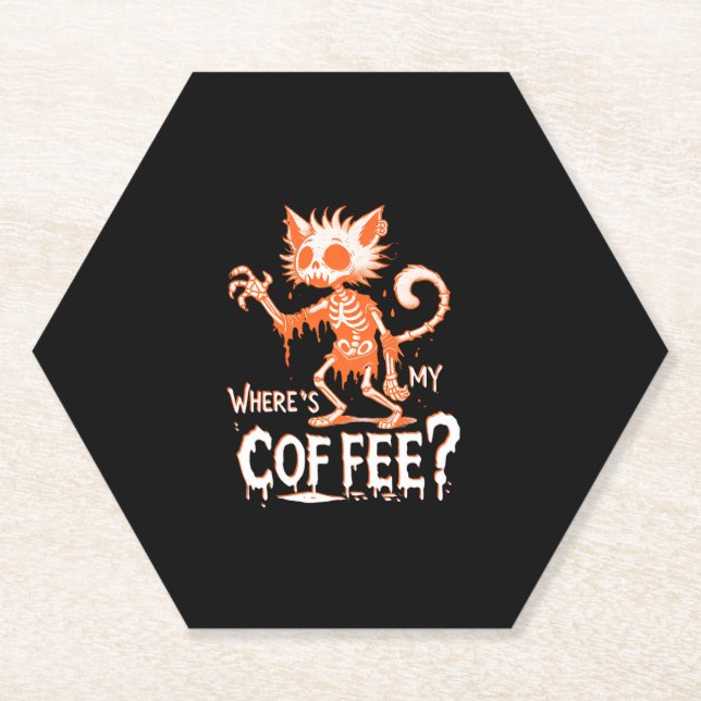 Funny Cat Coffee Wo ist mein Kaffee_ Unglaublich w Untersetzer (Vorderseite)