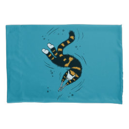 Funny Cat Creature Skeleton Hände schwimmen Dunkel Kissenbezug