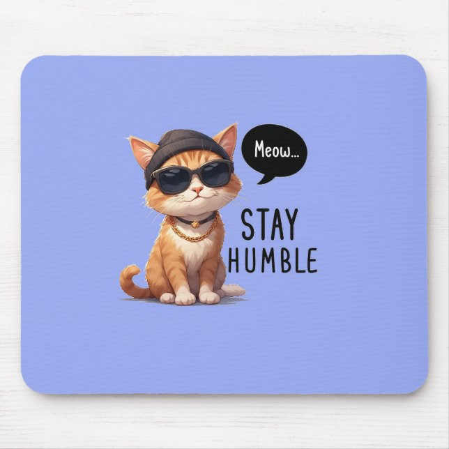 Funny Cat Design Mousepad mit hellblauer Farbe (Vorne)