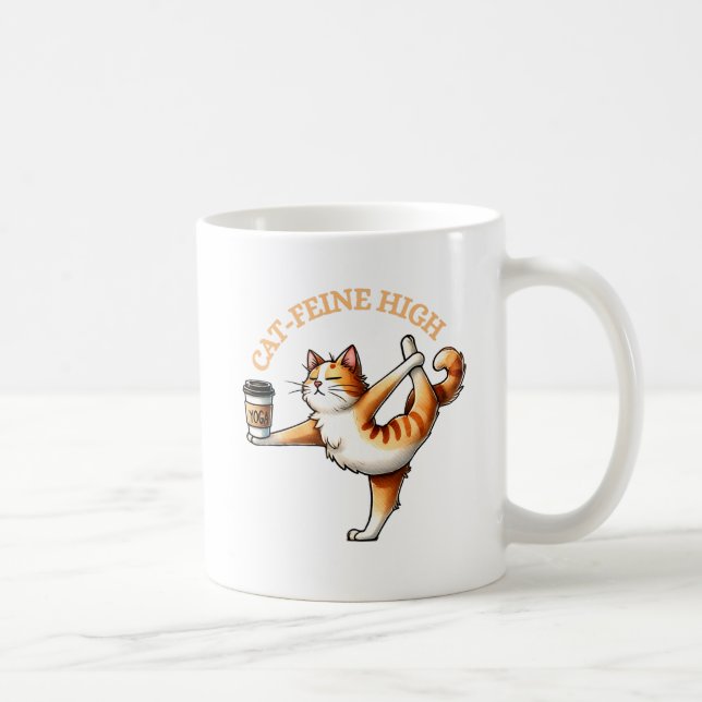 Funny Cat Doing Yoga Pose Kaffeetasse (Rechts)